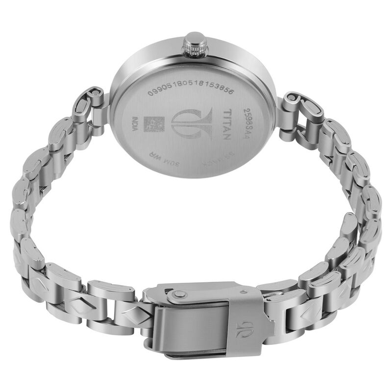 Titan Quartz Analog Silver Dial Stainless Steel Strap Watch for Women - image number 4