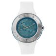 SF Quartz Analog Silver Dial Plastic Strap Watch for Women