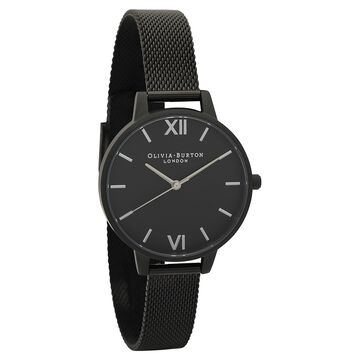 Olivia Burton Quartz Analog Black Dial Stainless Steel Strap Watch for Women