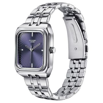 Poze By Sonata Quartz Analog Blue Dial Silver Metal Strap Watch For Men
