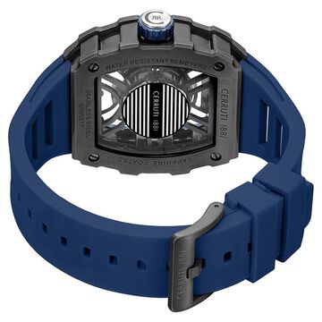 Cerruti 1881 Quartz Analog Grey Dial Blue Silicone Strap Watch For Men