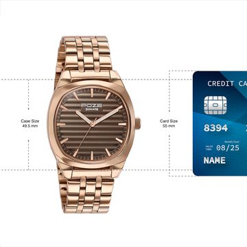 Poze By Sonata Quartz Analog Grey Dial Rose Gold Metal Strap Watch For Men