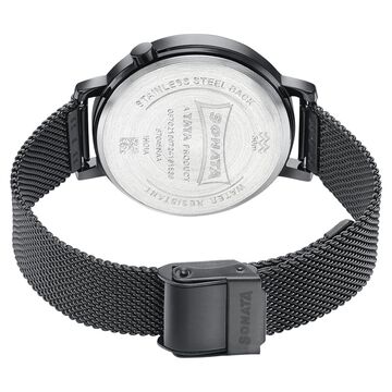 Sonata Elegent Essentials Quartz Analog Black Dial Stainless Steel Strap Watch For Women