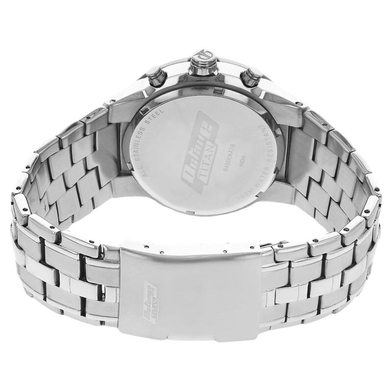 Titan Quartz Chronograph Black Dial Stainless Steel Strap Watch for Men - image number 3
