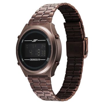 SF CirQle Digital Dial Brown Stainless Steel Strap Watch For Men