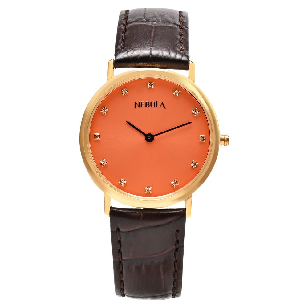 Buy Online Titan Nebula Vintage 18k Gold Analog with Diamond Studded Indices Watch for Men ns600dl20 Titan