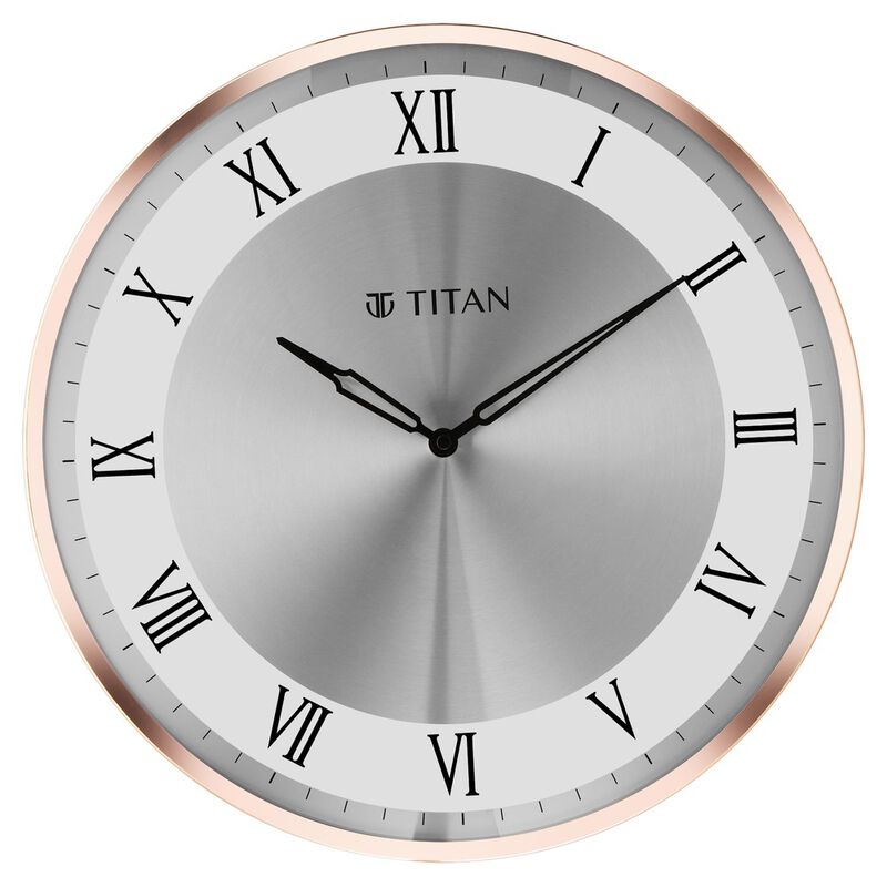 Titan Metallic Wall Clock White Dial with Silent Sweep Technology and Rose Gold Frame - 40.0 cm x 40.0 cm (Large) - image number 0