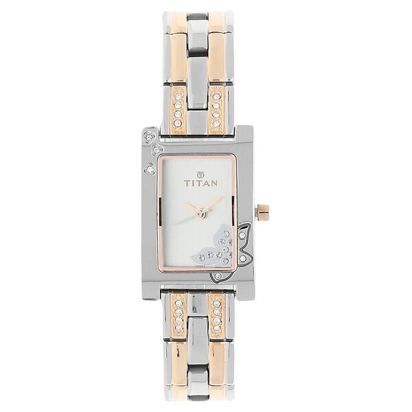 Titan Quartz Analog Silver Dial Metal Strap Watch for Women - image number 0