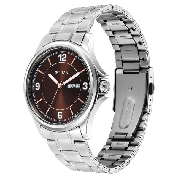 Titan Trendsetters Dark Brown Dial Analog Stainless Steel Strap watch for Men - image number 2