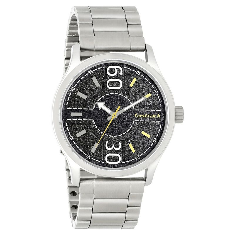 Fastrack Road Trip Quartz Analog Black Dial Stainless Steel Strap Watch for Guys - image number 1