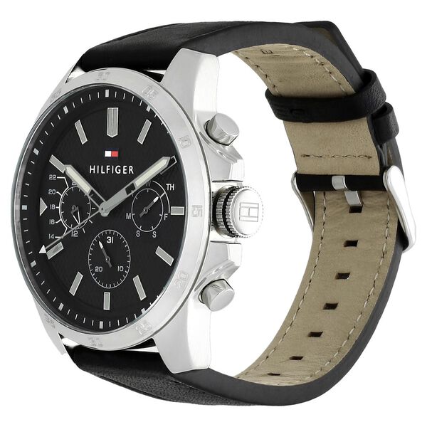 Tommy Hilfiger Quartz Analog Black Dial Leather Strap Watch for Men - image number 2