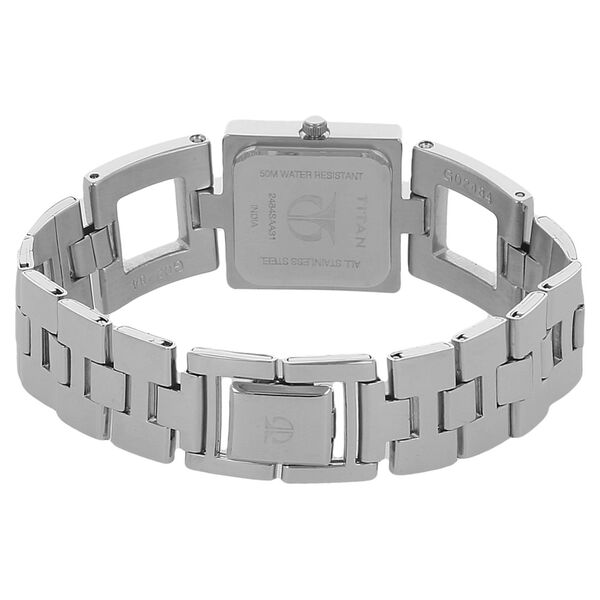 Titan Quartz Analog Silver Dial Stainless Steel Strap Watch for Women - image number 3