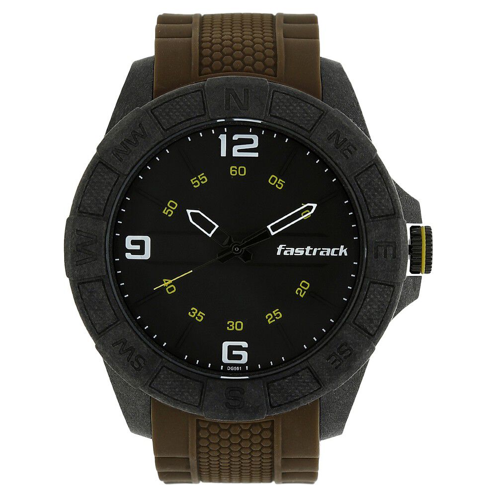 Buy Online Fastrack Light Weight Quartz Analog Black Dial Silicone