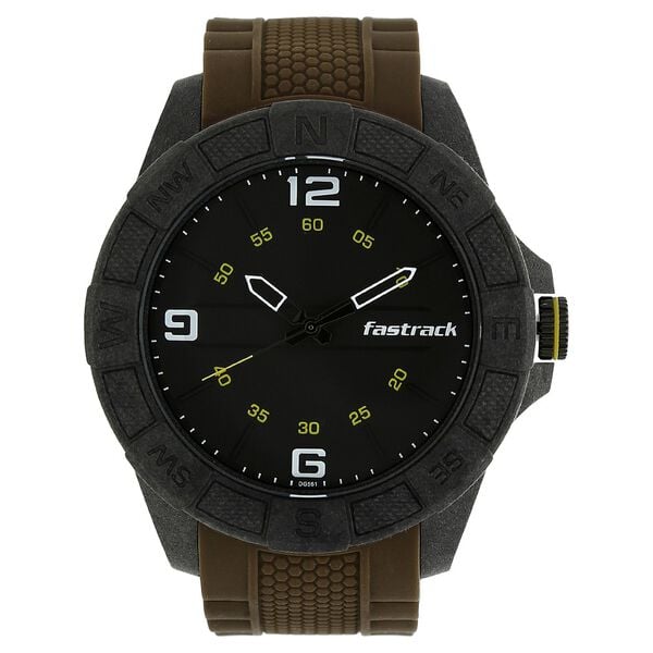 Fastrack Light Weight Quartz Analog Black Dial Silicone Strap Watch for Guys - image number 0