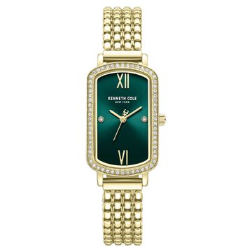 Kenneth Cole Quartz Analog Green Dial Golden Colour Stainless Steel Strap Watch For Women