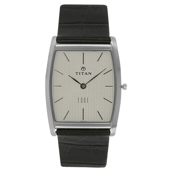 Titan Quartz Analog Silver Dial Leather Strap Watch for Men - image number 0