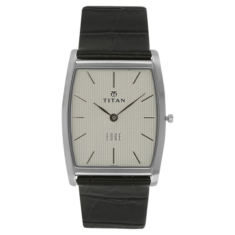Titan Quartz Analog Silver Dial Leather Strap Watch for Men