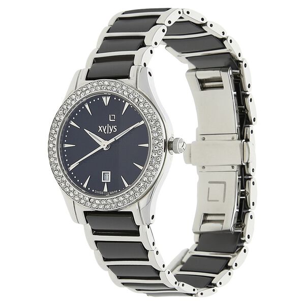 Xylys Swiss Analog with Date Two Toned Stainless Steel And Ceramic Strap Black Dial Watch For Women - image number 1