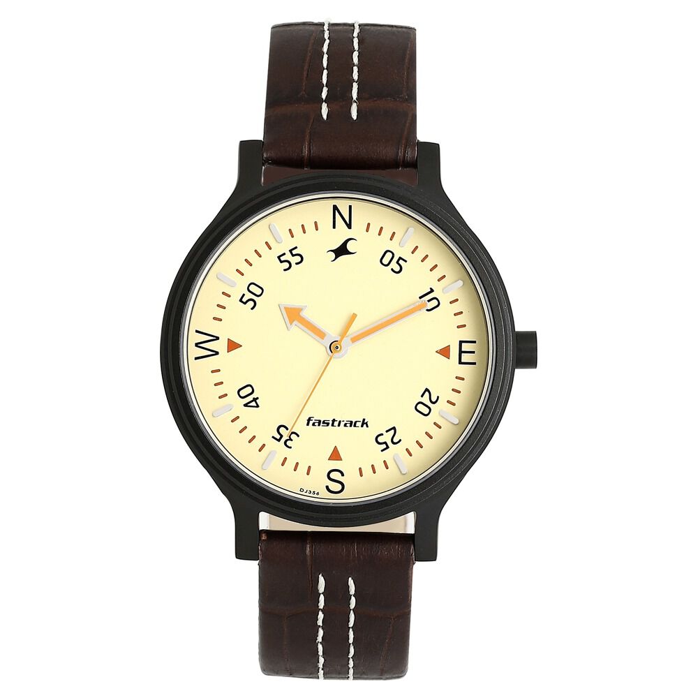 Buy Online Fastrack Road Trip Quartz Analog Yellow Dial Leather Strap Watch for Girls nn6189nl02 Titan
