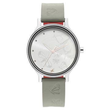 Fastrack I Love Me Quartz Analog Silver Dial Leather Strap Watch for Girls