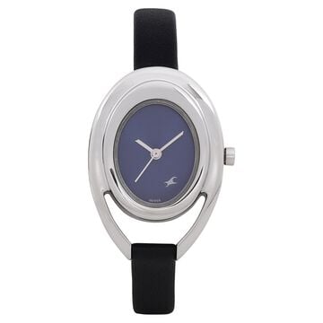 Fastrack Quartz Analog Blue Dial Leather Strap Watch for Girls