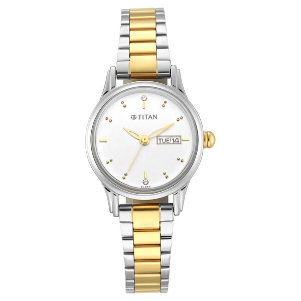 Titan Lagan Silver Dial Women Watch With Metal Strap - image number 1