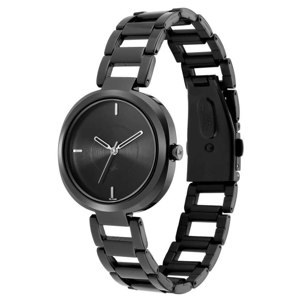 Buy Online Fastrack Stunners Quartz Analog Black Dial Metal Strap Watch for Girls ns6247nm01 Titan