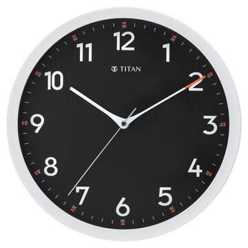 Titan Contemporary Balck Wall Clock with Silent Sweep Technology - 30 cm x 30 cm (Medium)