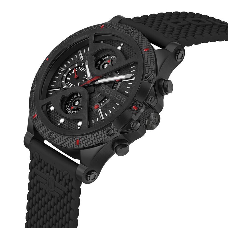 Police Quartz Multifunction Black Dial Silicone Strap Watch for Men - image number 2
