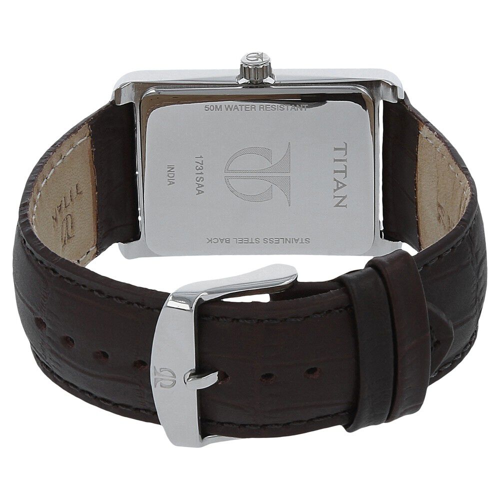 Buy Online Titan Men s Urban Chic Modernist Black Dial Leather Strap Watch ns1731sl01 Titan