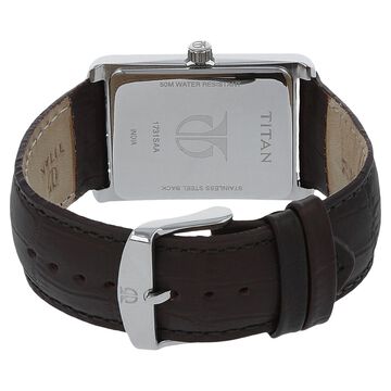 Titan Men's Urban Chic: Modernist Black Dial & Leather Strap Watch