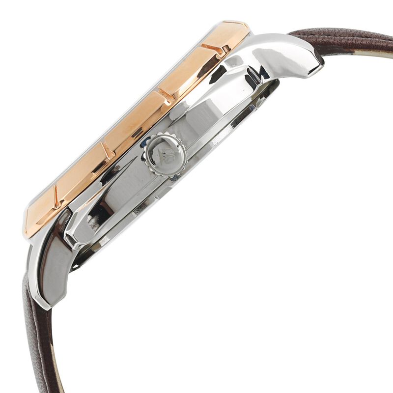 Titan Smartsteel Brown Dial Quartz Multifunction Leather Strap watch for Men - image number 2