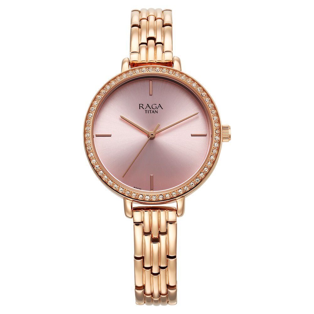 Titan raga pink dial watch shop
