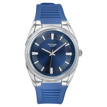 Poze By Sonata Quartz Analog Blue Dial Blue Silicone Strap Watch For Men