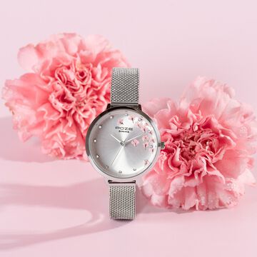 Sonata Poze Quartz Analog Silver Dial Metal Strap Watch For Women