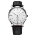 Titan Elegance Analog with Small Second and White Dial Black Leather Strap Watch for Men - image number 0