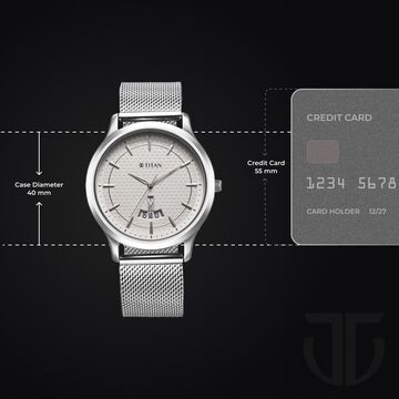 Titan Karishma Quartz Analog Silver Dial Stainless Steel Strap Watch for Men