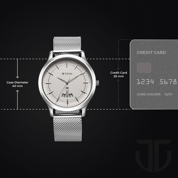 Titan Karishma Quartz Analog Silver Dial Stainless Steel Strap Watch for Men - image number 2