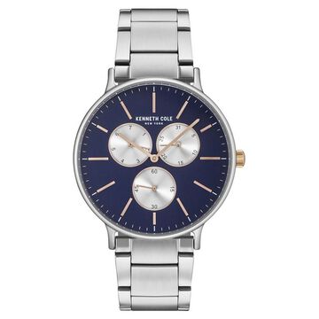 Kenneth Cole Quartz Multifunction Blue Dial Stainless Steel Strap Watch for Men