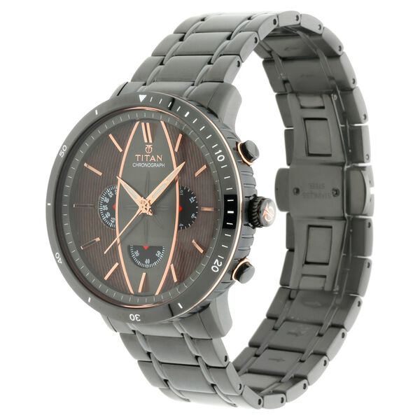 Titan Maritime Anthracite Dial Chronograph Stainless Steel Strap watch for Men - image number 2