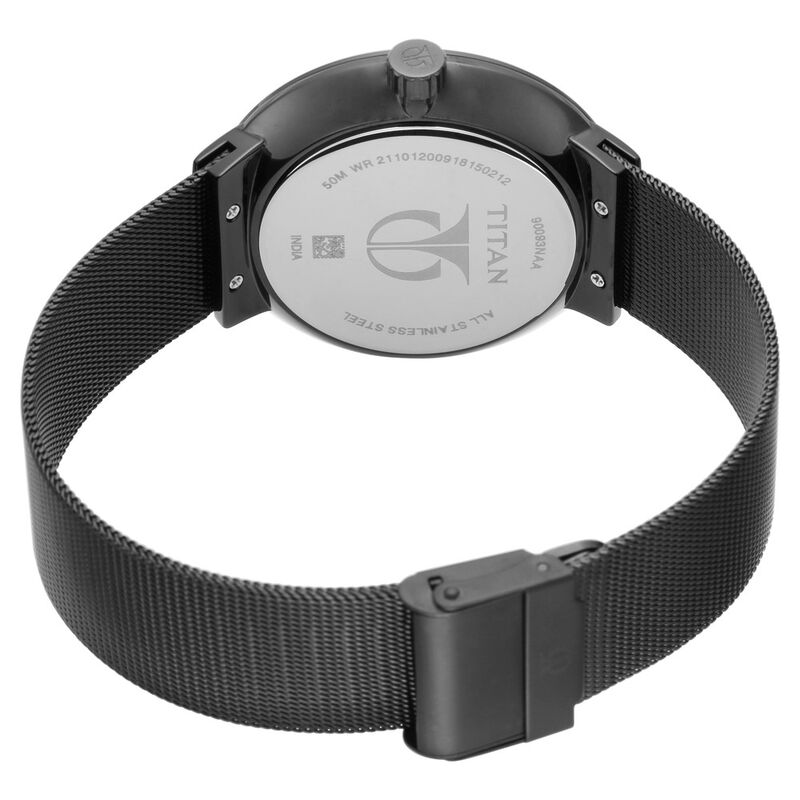 Titan Workwear Black Dial Quartz Multifunction Stainless Steel Strap watch for Men - image number 3