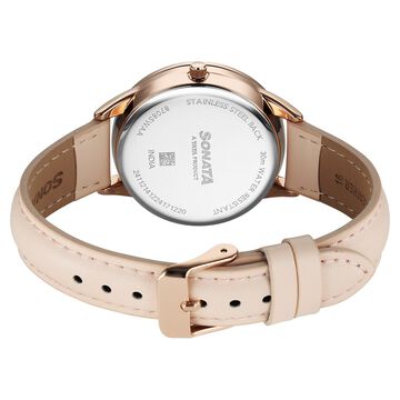 Sonata Eternia Quartz Multifunction Silver Dial Leather Strap Watch For Women