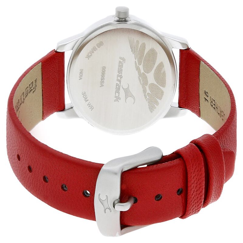 Fastrack Quartz Analog Red Dial Leather Strap Watch for Girls - image number 3