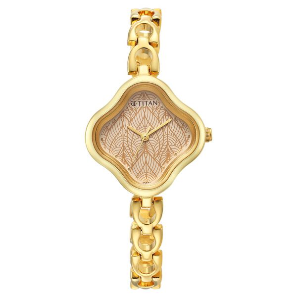 Titan Karishma Beige Dial Analog Metal Strap Watch for Women - image number 0