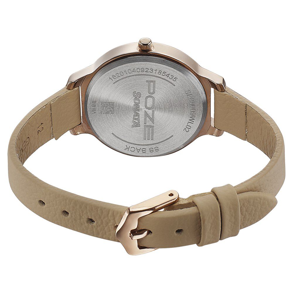 Buy Online Poze by Sonata Quartz Analog Pink Dial Leather Strap