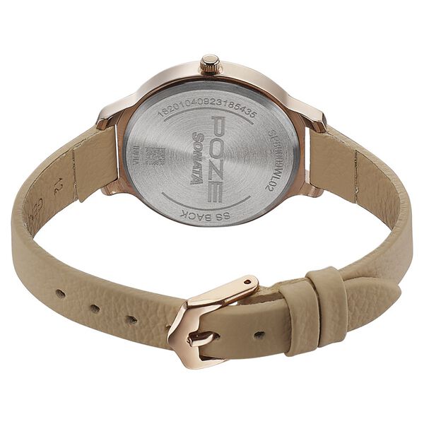 Poze by Sonata Quartz Analog Pink Dial Leather Strap Watch for Women - image number 4