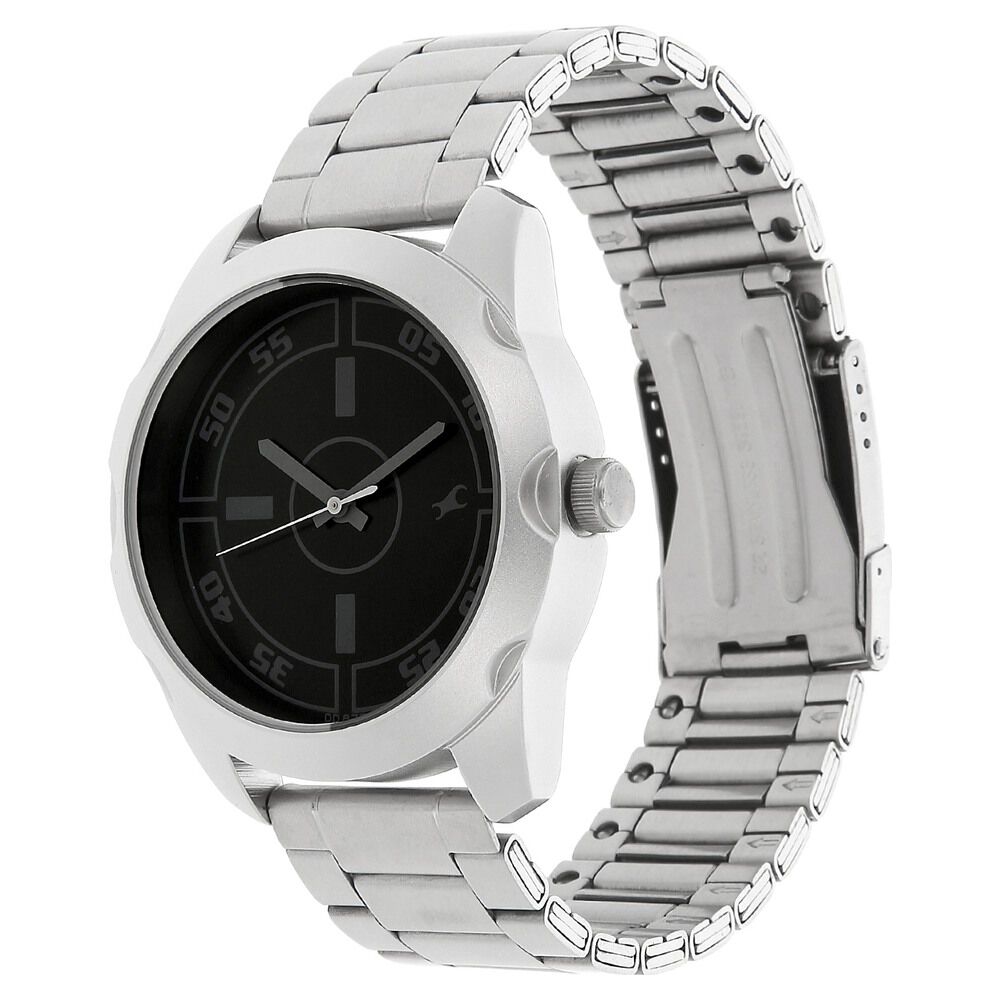 Buy Online Fastrack Quartz Analog Black Dial Stainless Steel Strap Watch for Guys 3123sm01 p Titan