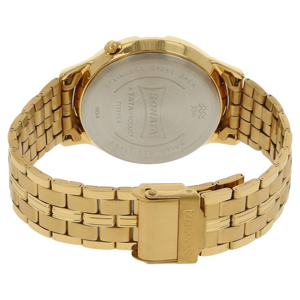 Buy Online Sonata Quartz Analog Silver Dial Stainless Steel Strap Watch for Men nl7111ym01 Titan