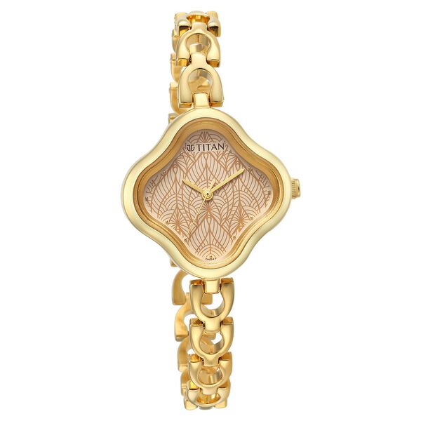 Titan Karishma Beige Dial Analog Metal Strap Watch for Women - image number 1