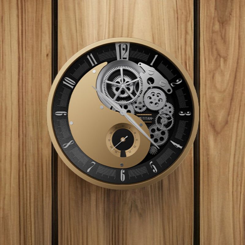 Titan Gear Wall Clock for Modern Homes With Silent Sweep Technology - 46 cm * 46 cm (Large)